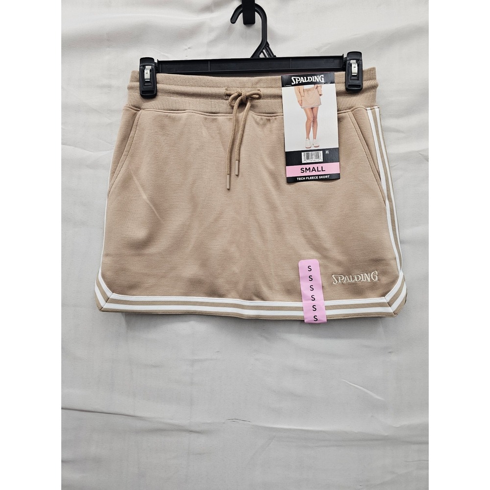 Spalding Womens Tech Fleece Skort Tan Polyester Blend Workout Size Small